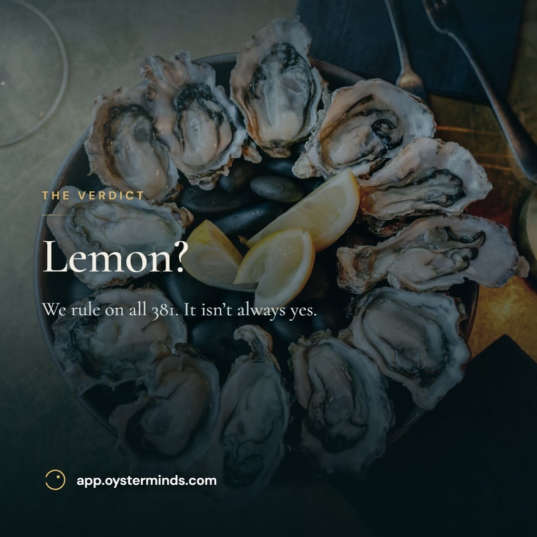 Instagram post: Witty verdict copy for oysters