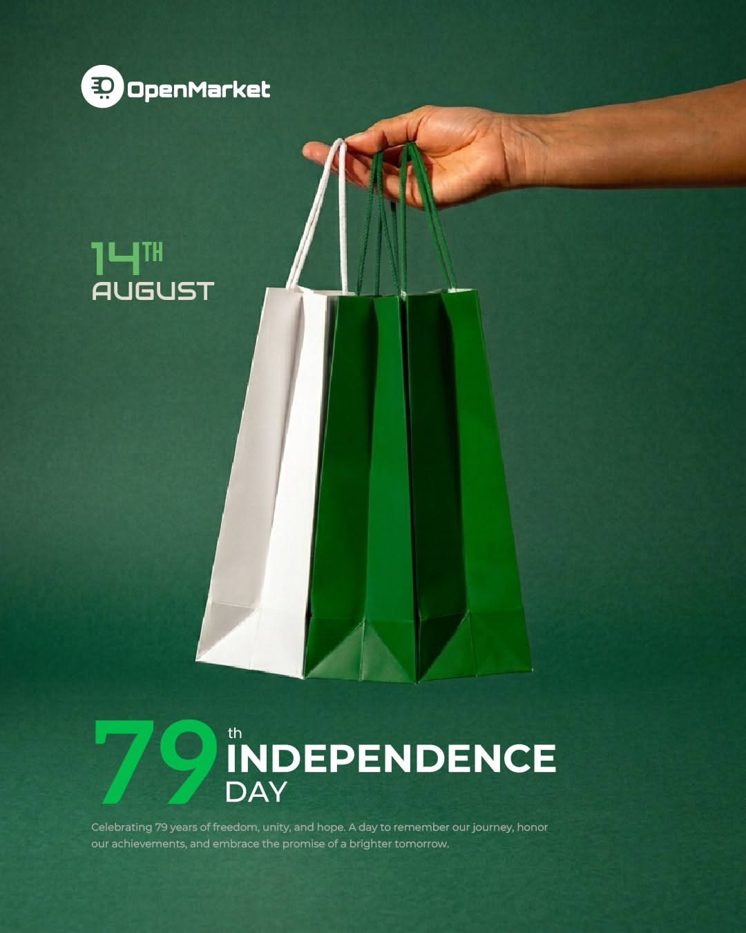 Independence Day Instagram post: Shopping bags form the tricolor