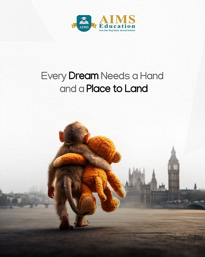 Study Abroad Consultants creative ad: Teddy bear symbolizes guided relocation