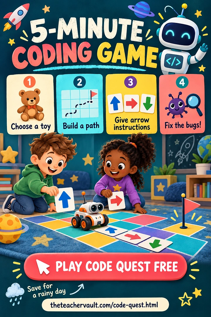 Robotics & STEM Classes creative ad: Coding lesson becomes a game-board quest
