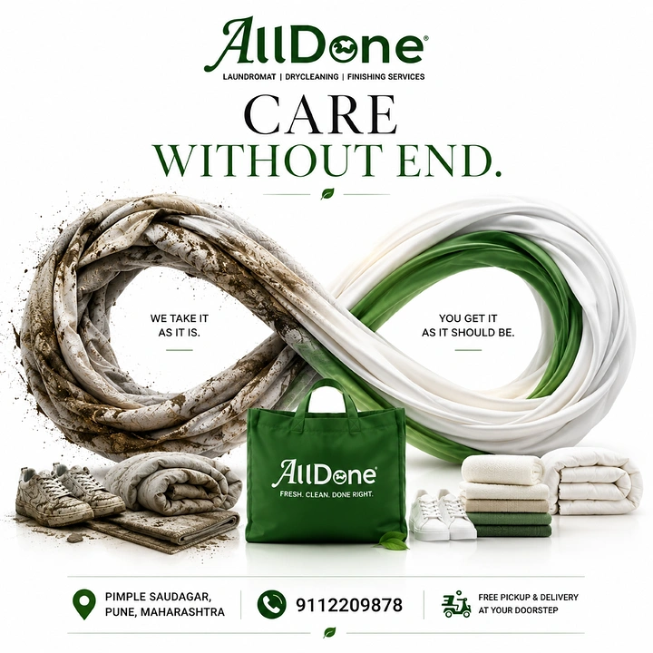 Laundry & Dry Cleaning creative ad: Dirty-to-clean fabric infinity loop