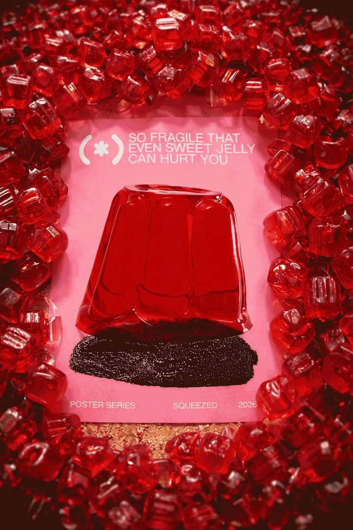 Period Care & Feminine Hygiene creative ad: Surreal red phone and gemstone menstrual metaphor