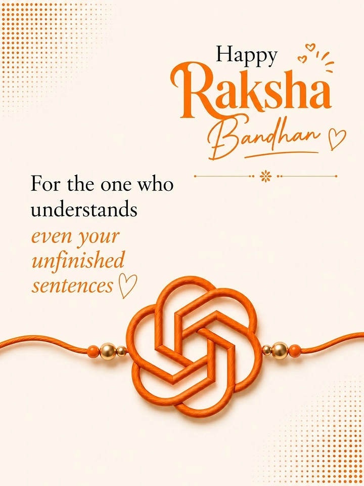Raksha Bandhan creative ad: AI logo as rakhi, witty sibling copy