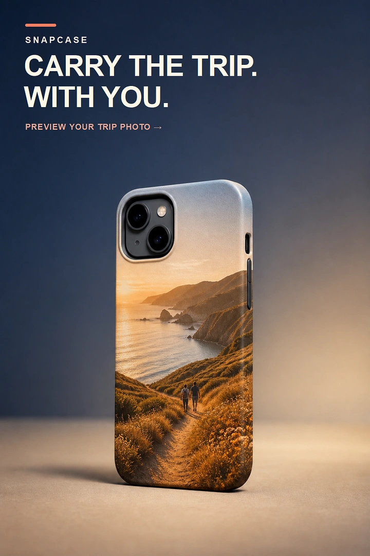 Phone Cases & Mobile Accessories creative ad: Travel scenery makes the case carryable