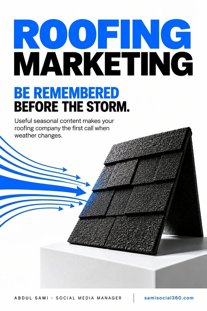 Roofing creative ad: Shingle block resisting wind lines