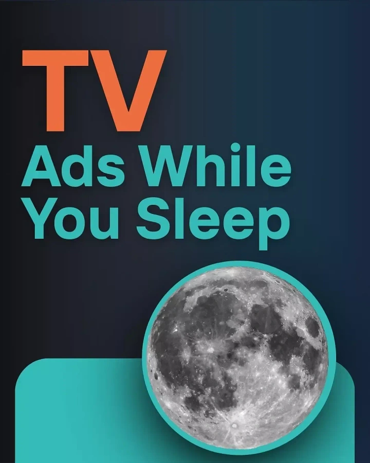 Streaming, OTT & TV Channels creative ad: Sleep metaphor with memorable moon visual
