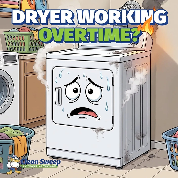Appliance Repair creative ad: Personified dryer working overtime concept