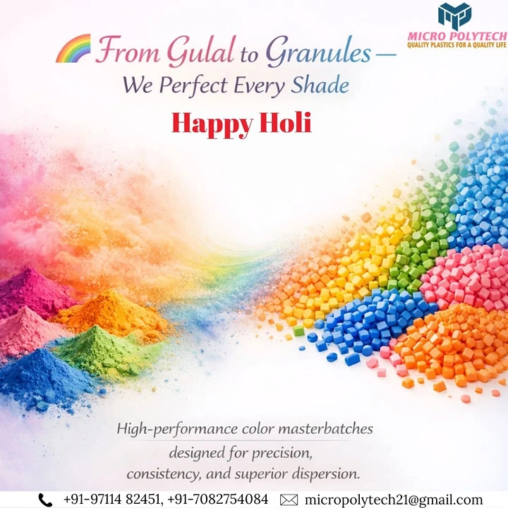 Holi creative ad: Holi gulal powder turning into rainbow plastic masterbatch granules