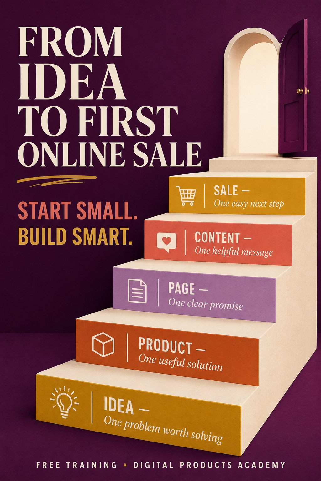 Story: Idea-to-sale staircase metaphor is memorable