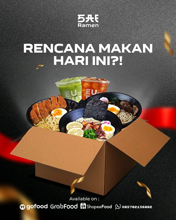 Food Delivery Apps creative ad: Takeaway box becomes food showcase