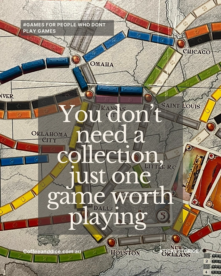 Board Games & Game Cafes creative ad: Board map reinforces one-game message