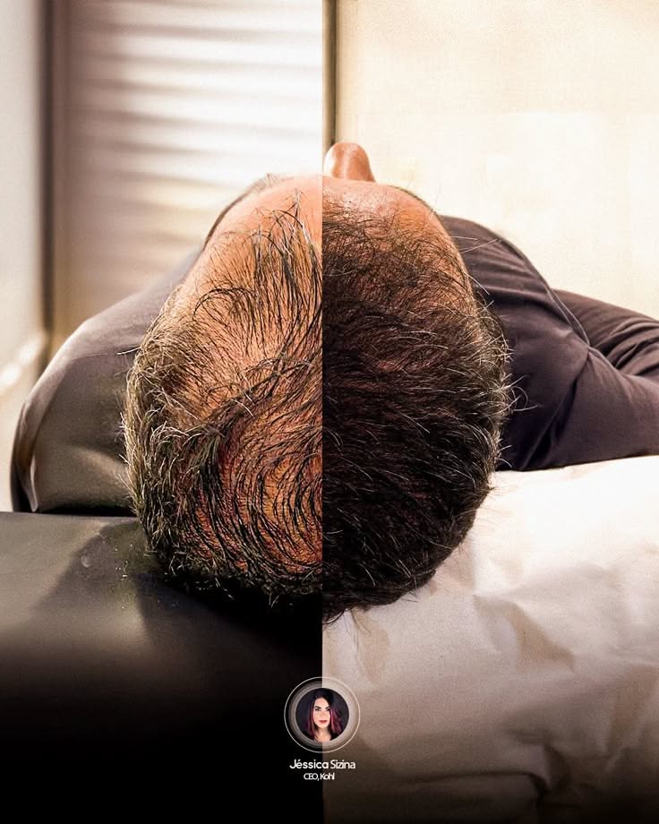 Instagram post: Split before/after on one head