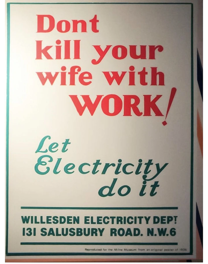 Electricians creative ad: Vintage witty 'Let electricity do it'