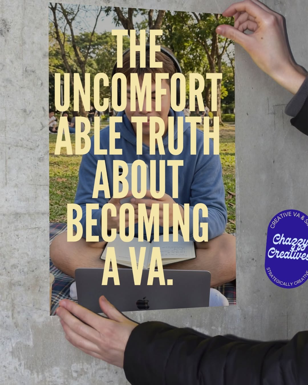 Instagram post: Uncomfortable-truth hook drives VA message, slide 1