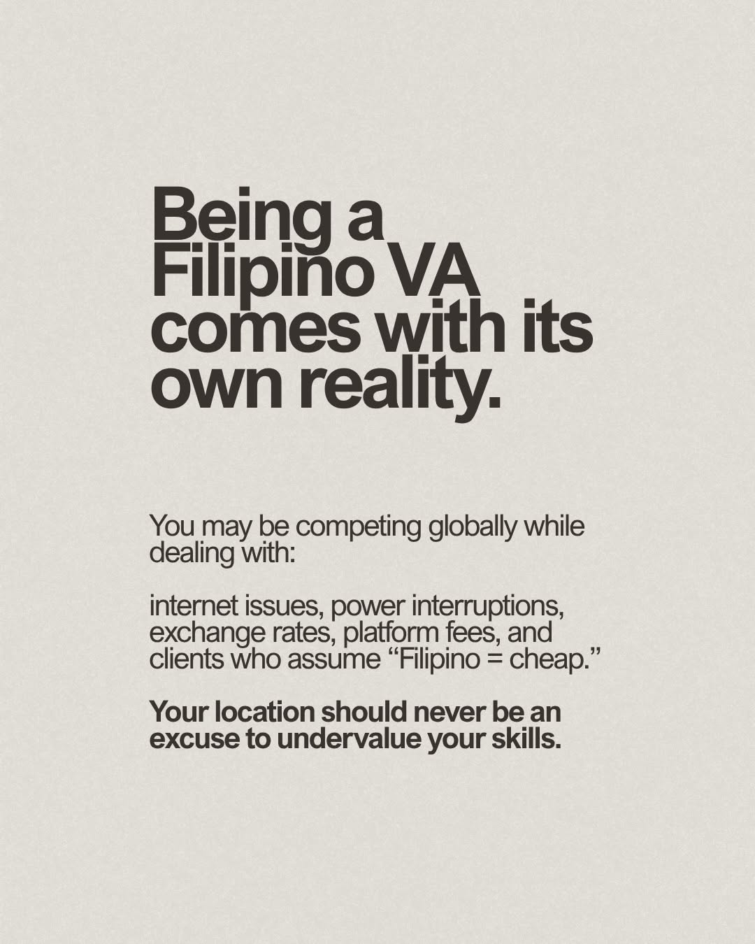 Instagram post: Uncomfortable-truth hook drives VA message, slide 6