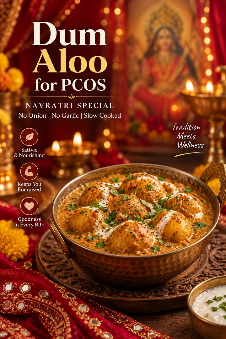 Navratri creative ad: A rich bowl of dum aloo in creamy gravy