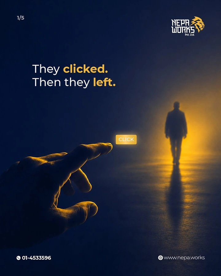 Cybersecurity Companies creative ad: Clicking becomes a visual departure metaphor