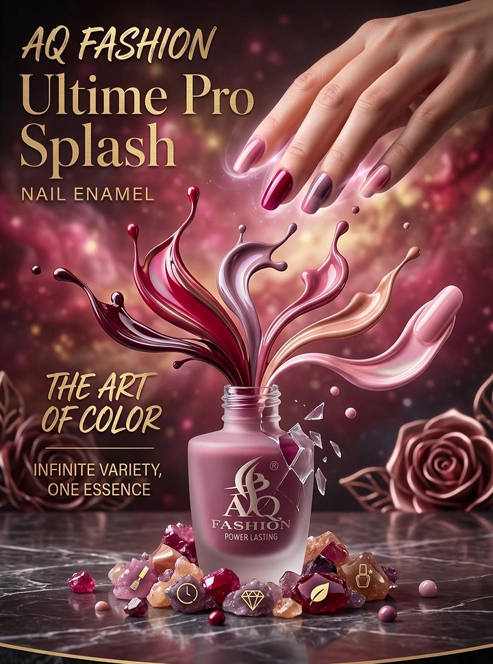Nail Polish Brands creative ad: Nail color becomes dramatic art splash