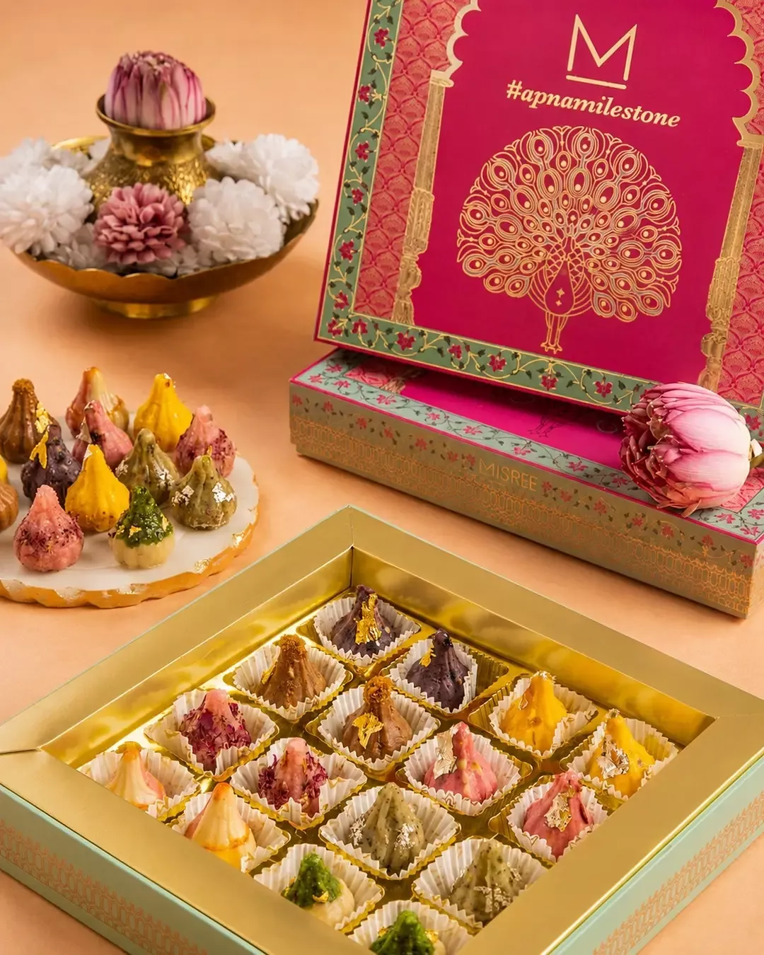 Diwali Email design: Luxury assorted sweets gift box with floral festive styling