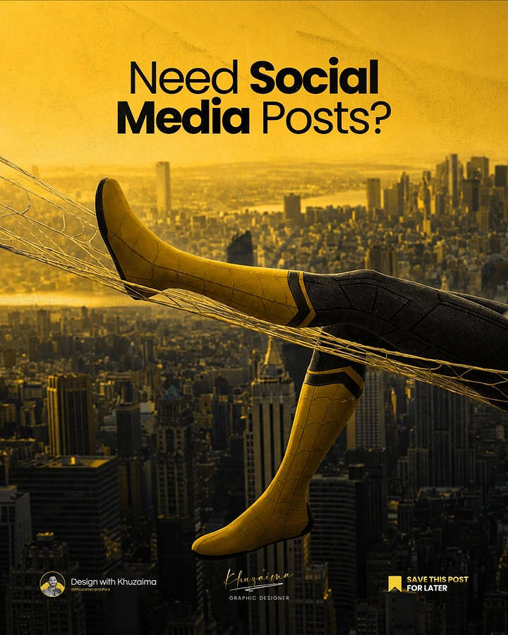 Agency creative ad: Spider-Man leg swinging over city