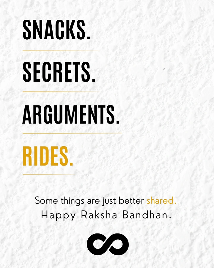 Raksha Bandhan creative ad: Stacked list of things siblings share