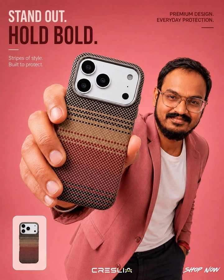 Phone Cases & Mobile Accessories creative ad: Hold bold pun reinforces case positioning