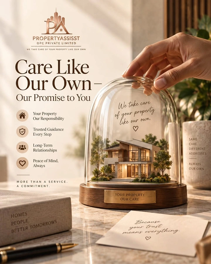 Property Management creative ad: Property care presented as delicate keepsake