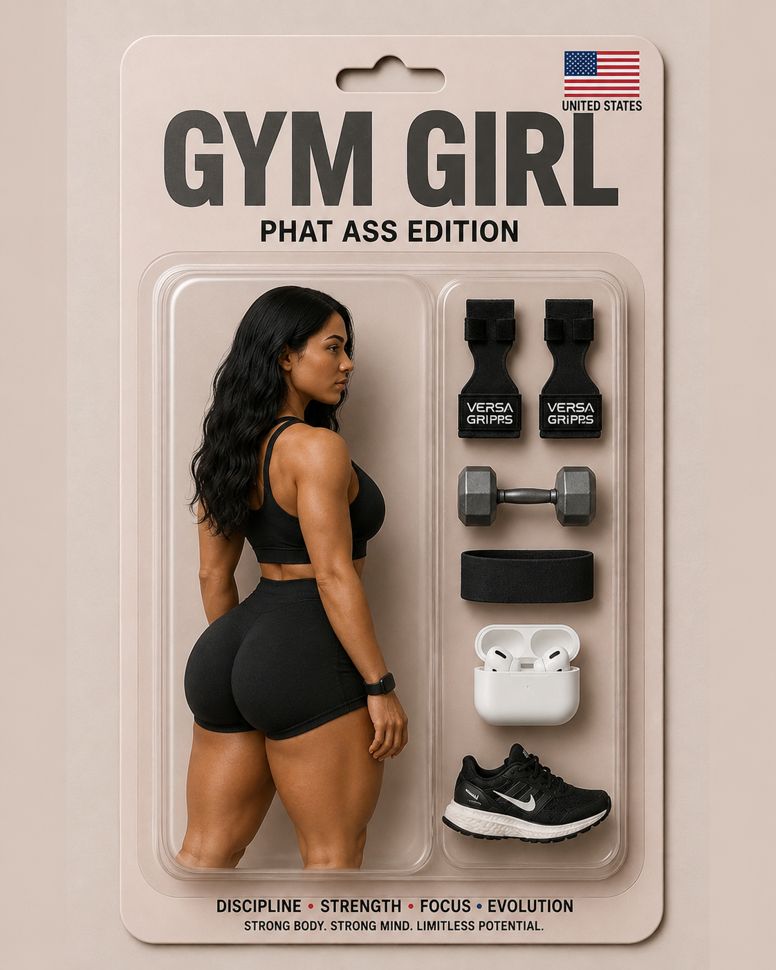 Instagram post: Collectible blister-pack fitness parody