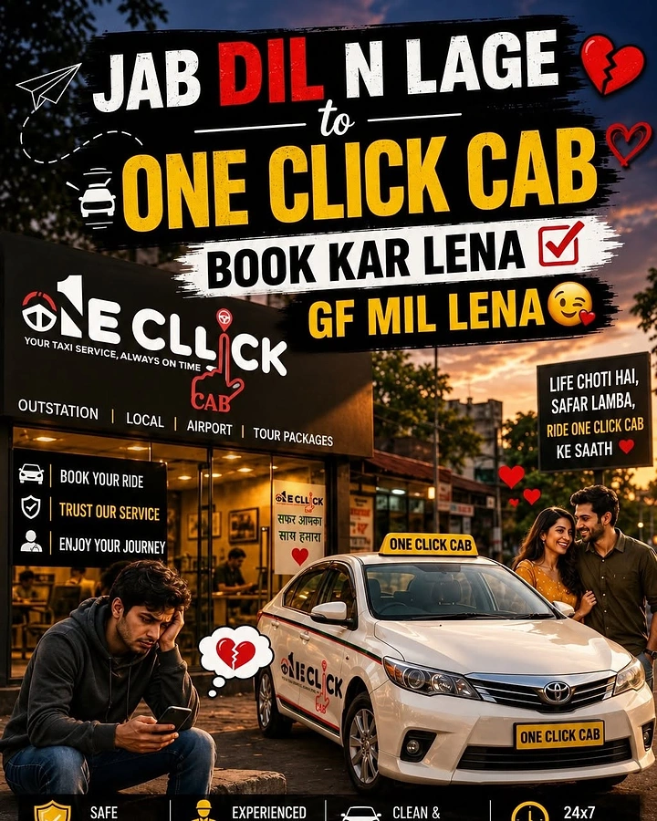 Taxi & Cab Services creative ad: Bold one-click booking campaign concept