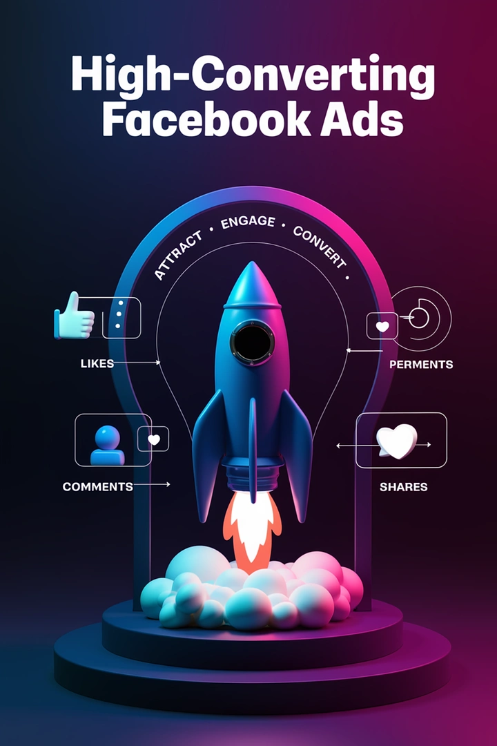 Agency creative ad: Rocket launch metaphor for ad conversions