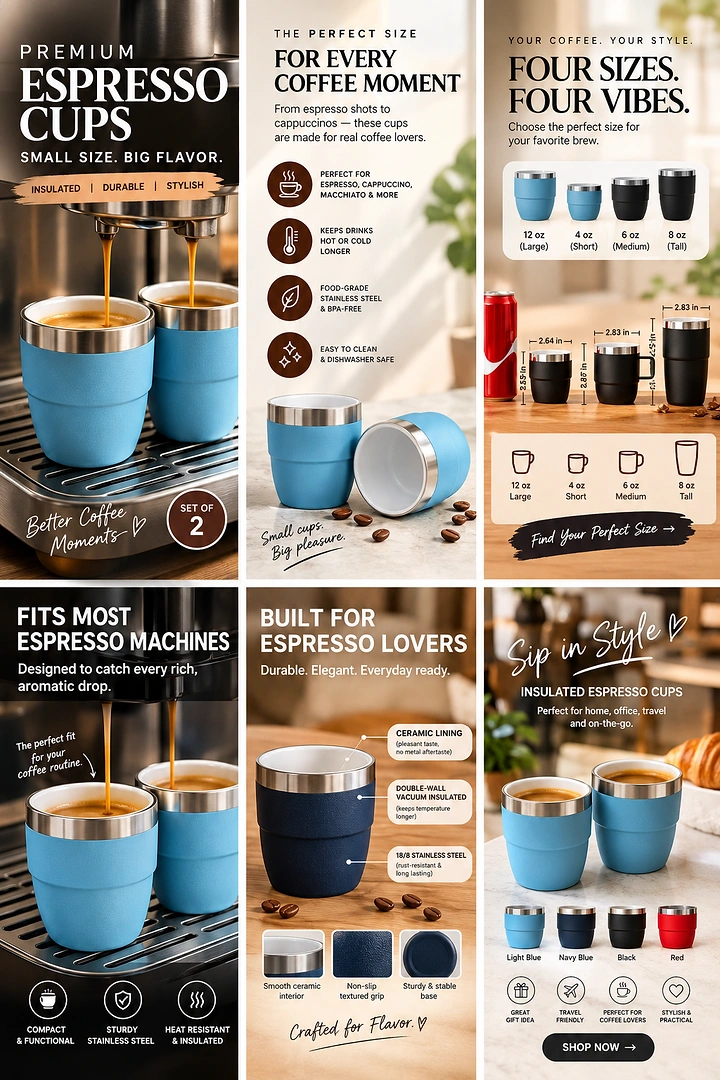 Tumblers, Flasks & Drinkware creative ad: Useful product infographic, fairly standard