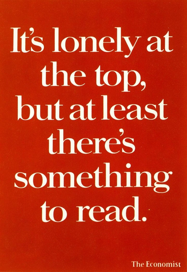 Bookstores creative ad: Classic Economist witty typographic copy