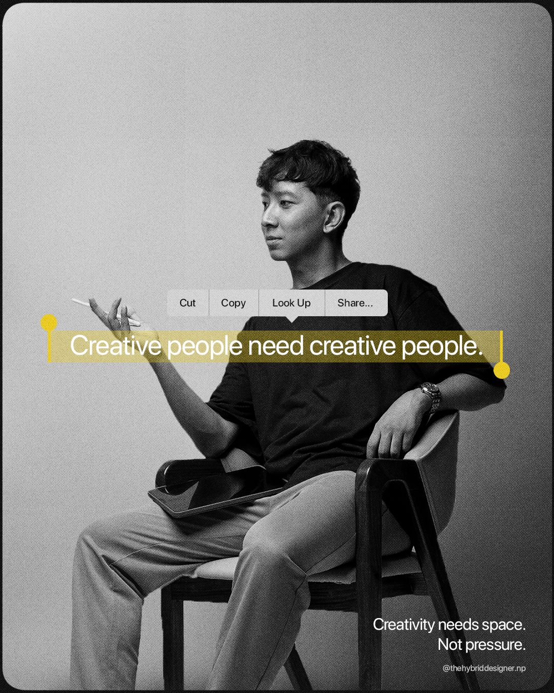 Copy-paste menu over creative people line