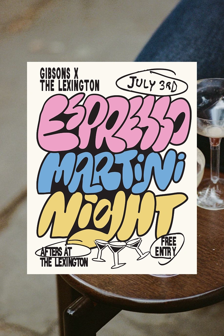 Bars & Pubs creative ad: Playful retro espresso typography