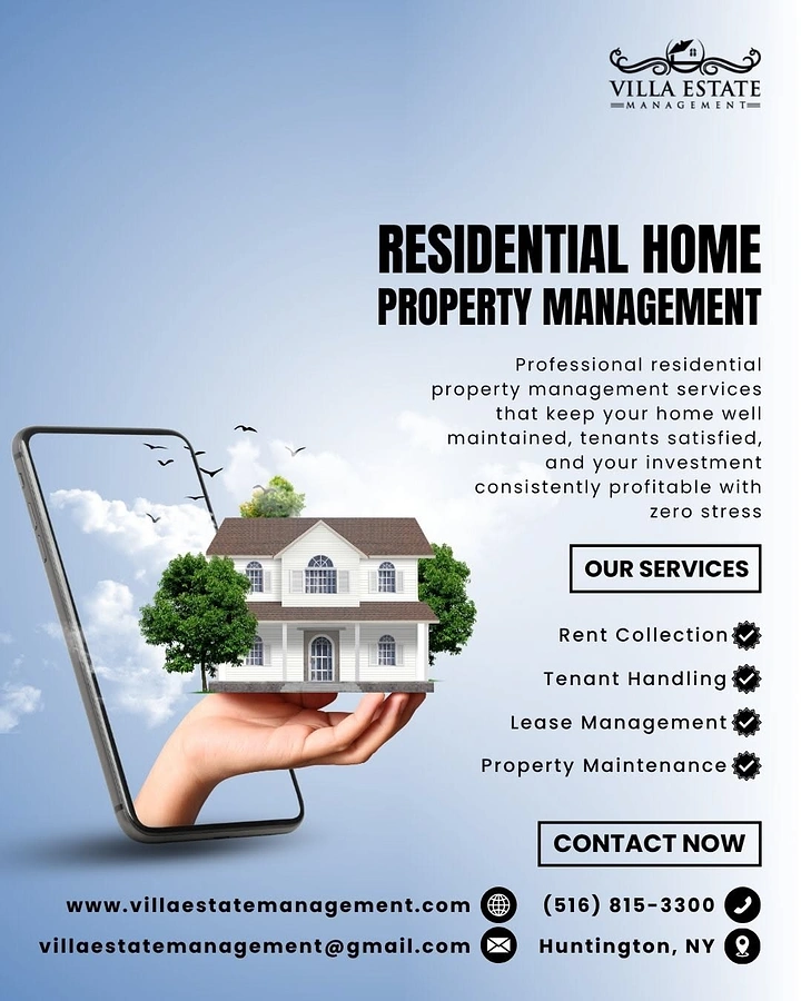 Property Management creative ad: Phone-held house creates clear service metaphor