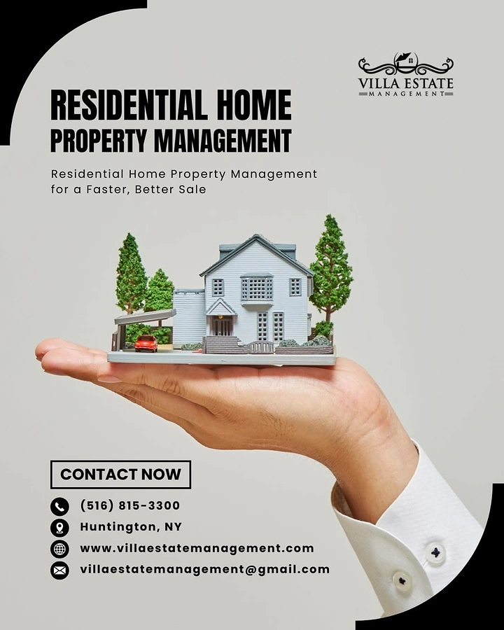 Property Management creative ad: Hand-held house visual metaphor