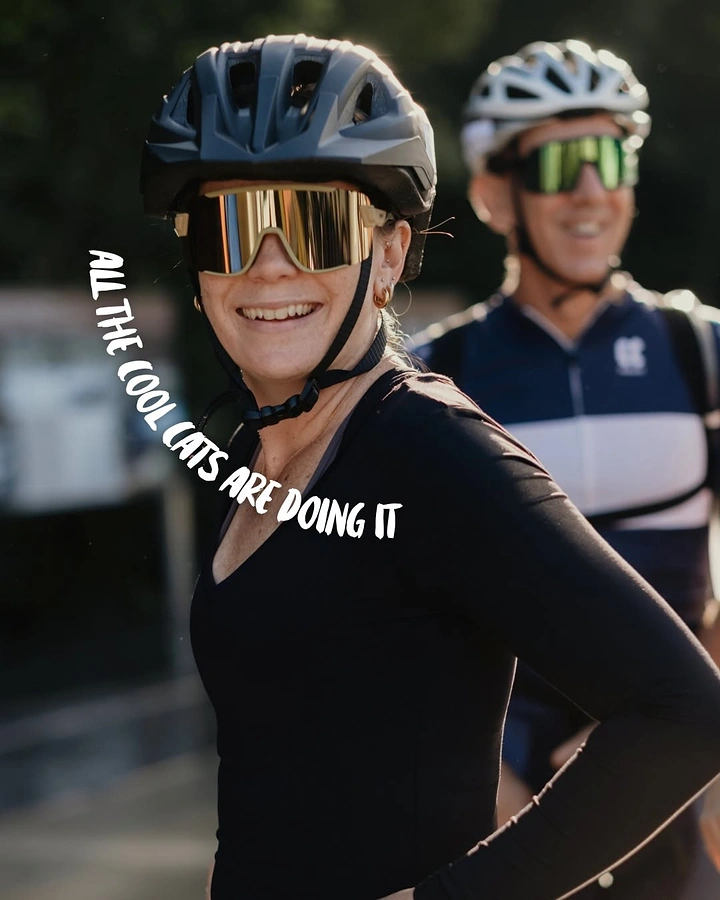 Helmets & Riding Gear creative ad: Lifestyle image with witty helmet copy