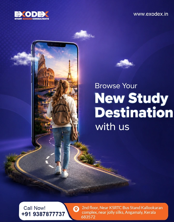 Study Abroad Consultants creative ad: Phone becomes portal to new destination
