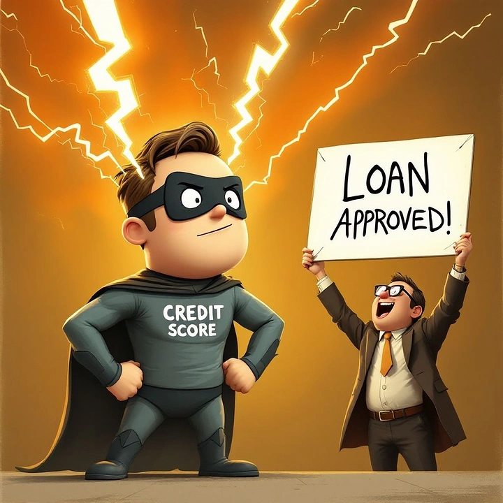 Credit Repair & Credit Score Services creative ad: Superhero metaphor makes approval memorable