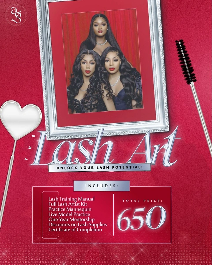 Lash & Brow Studios creative ad: Lash training offer presented as a luxury beauty editorial