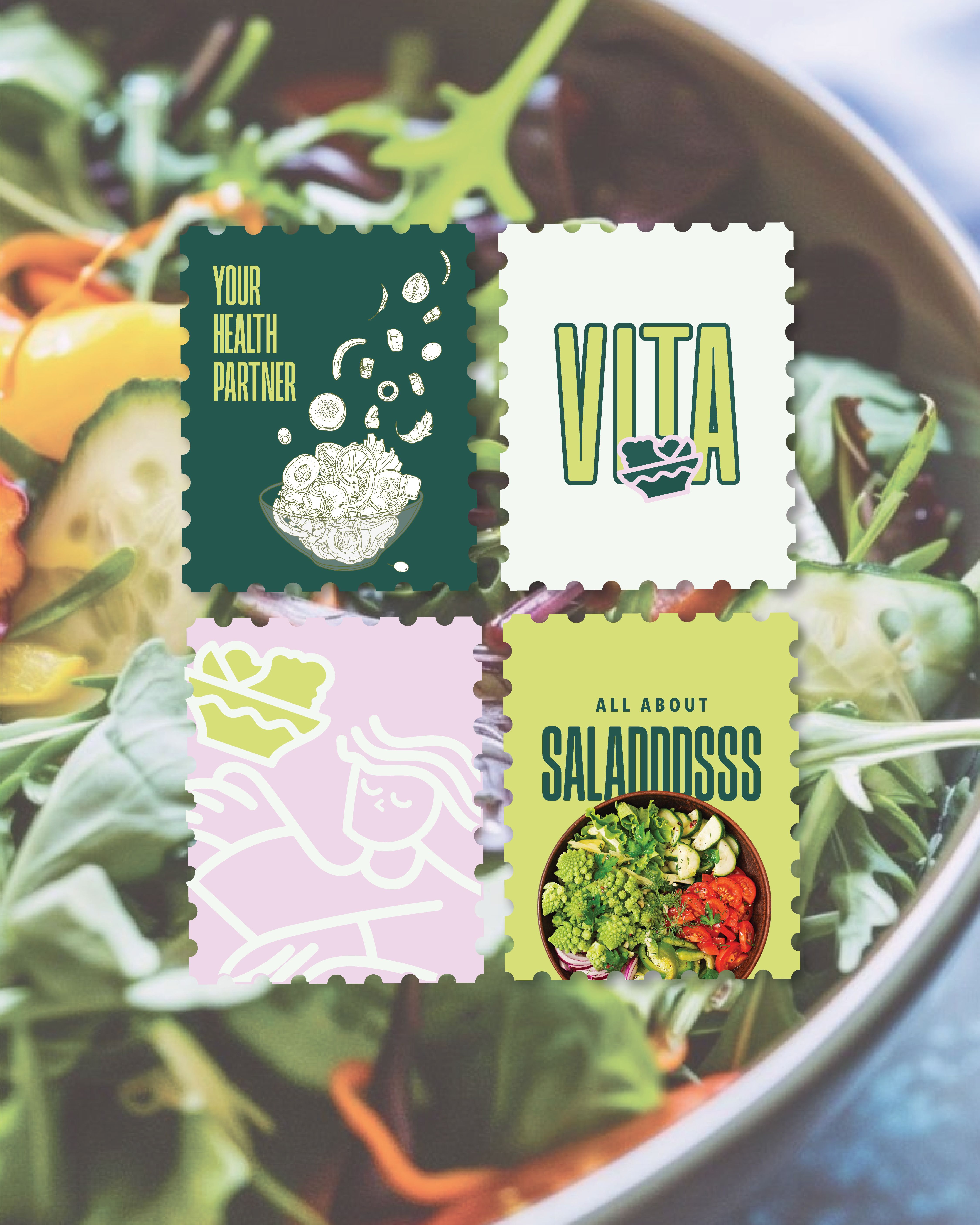 Instagram post: Playful health-partner stamp composition