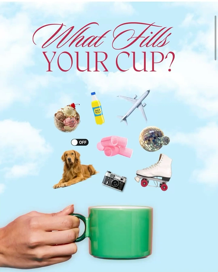 Tumblers, Flasks & Drinkware creative ad: Whimsical collage answers cup question