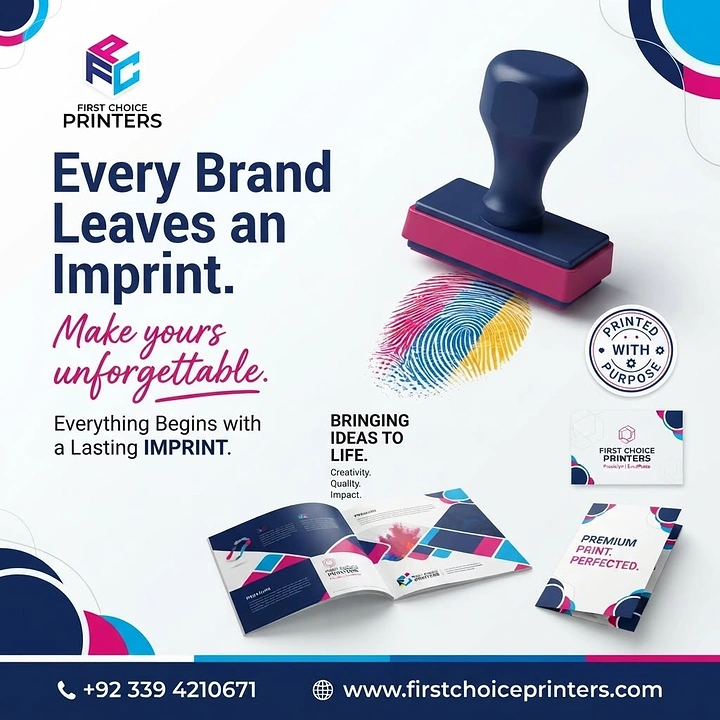 Printing Shops creative ad: Stamp and fingerprint 'imprint' pun