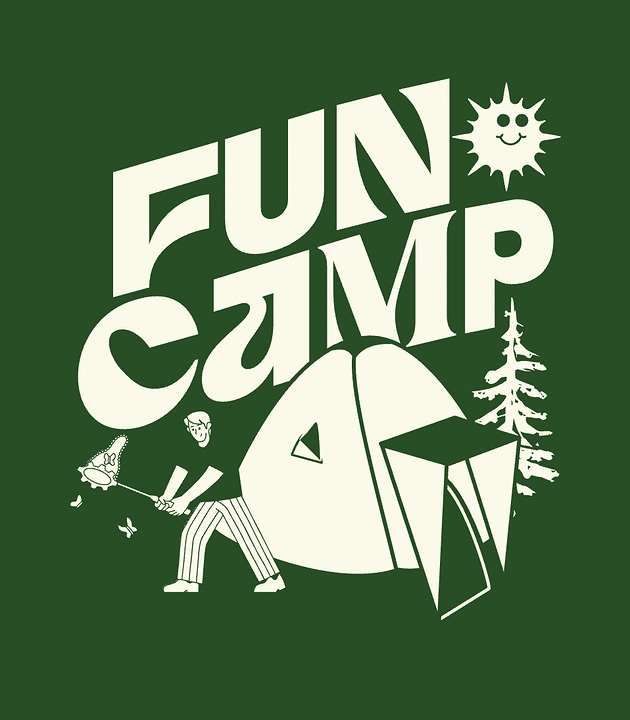 Summer Camps & Kids Activities creative ad: Expressive type becomes camp scene