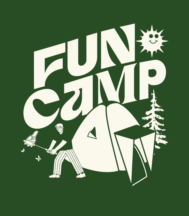 Instagram post: Expressive type becomes camp scene