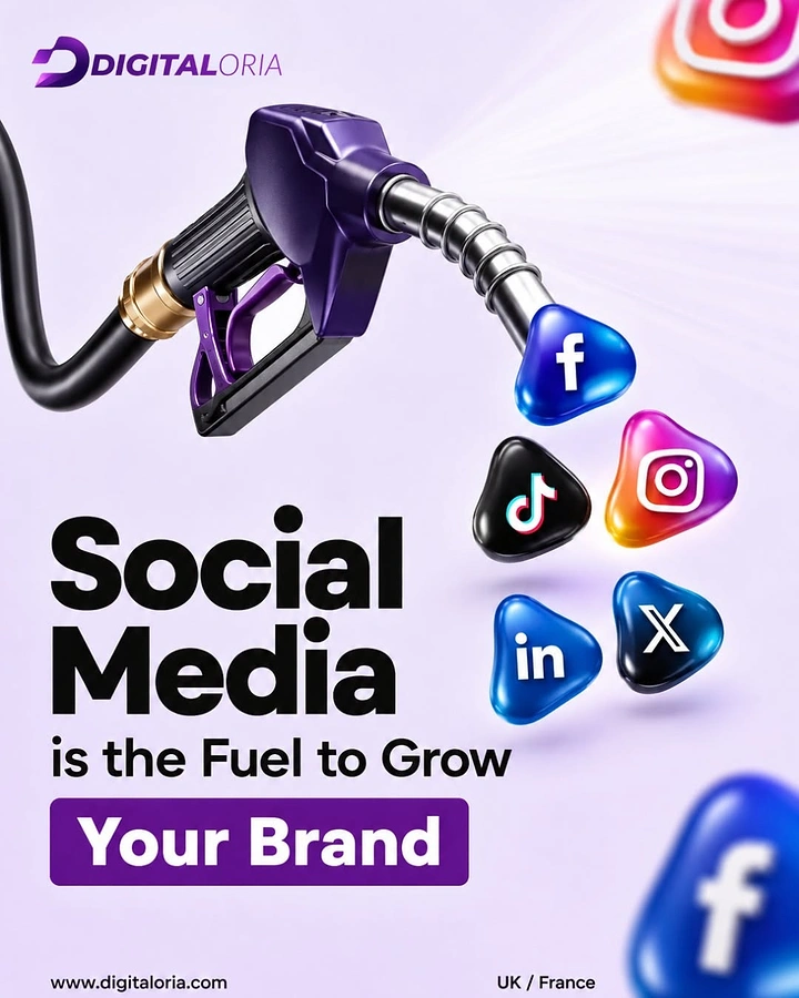 Agency creative ad: Fuel nozzle dripping social icons pun