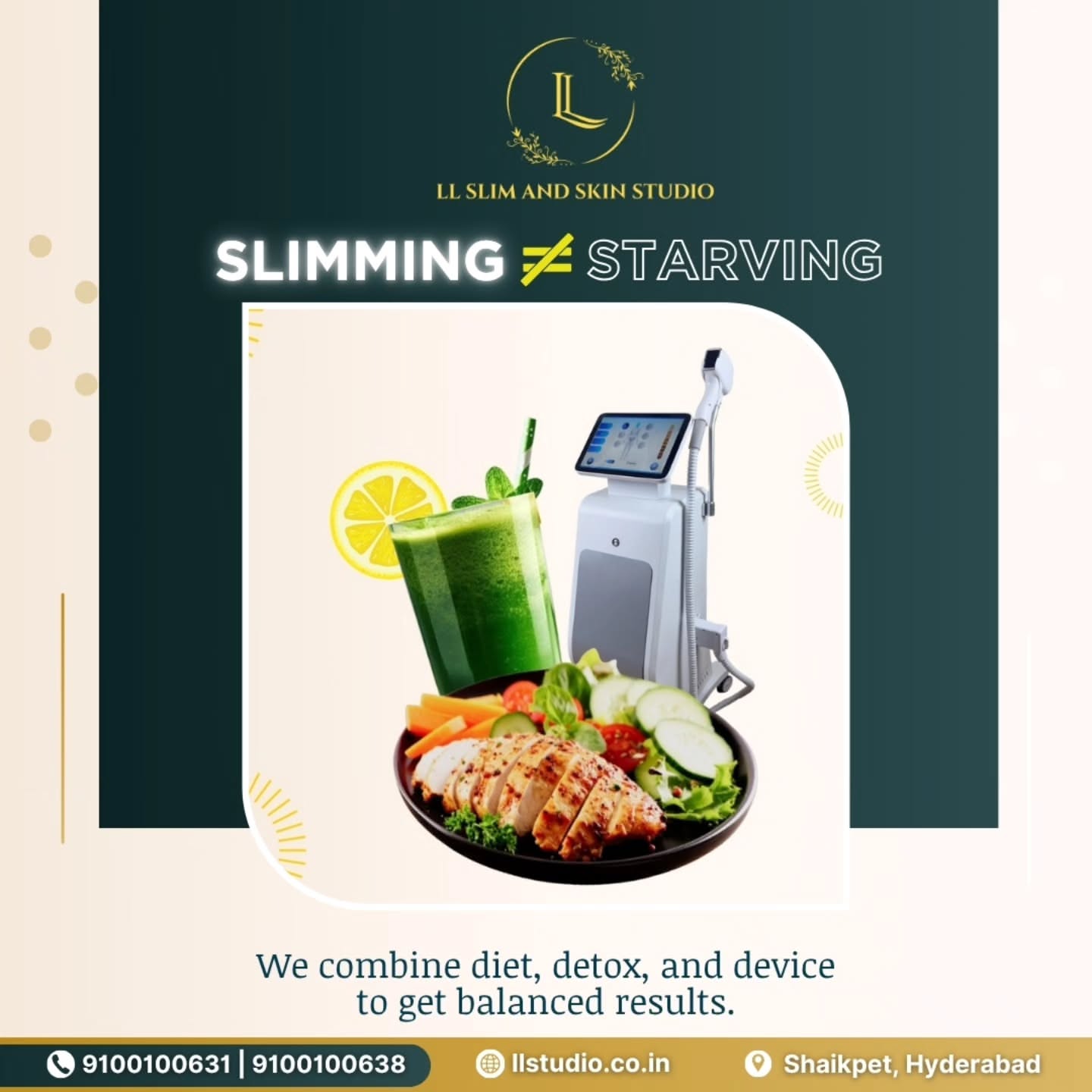 Instagram post: Slimming-versus-starving visual contrast