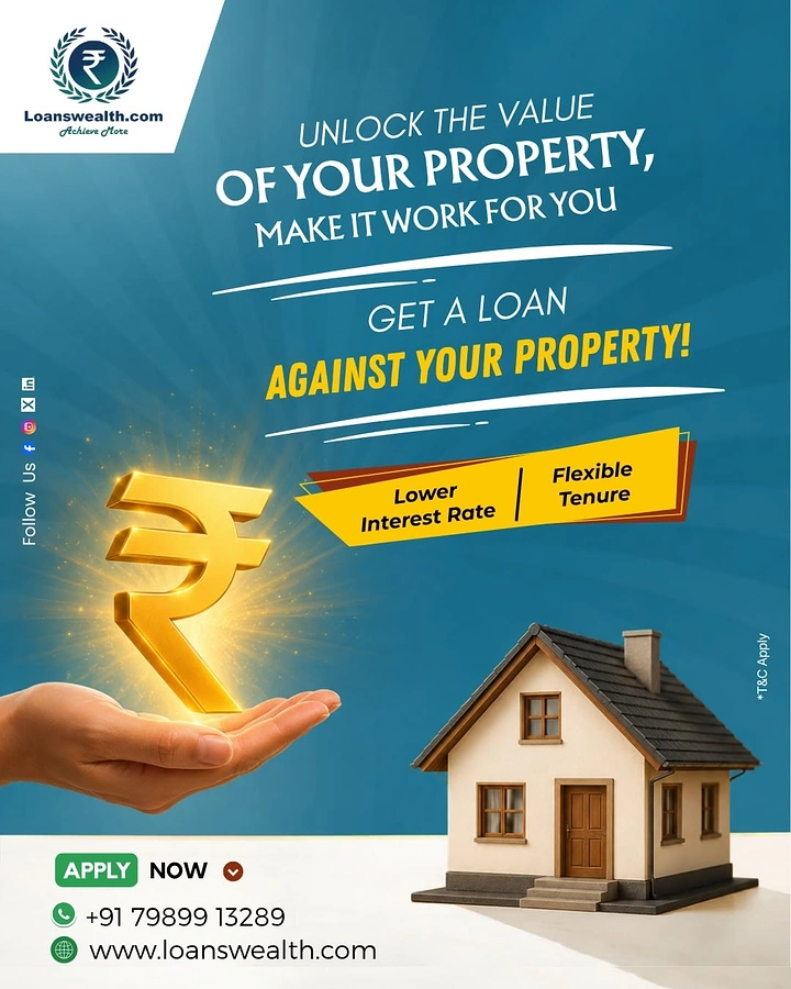 Personal & Business Loans creative ad: House value unlocked by rupee metaphor