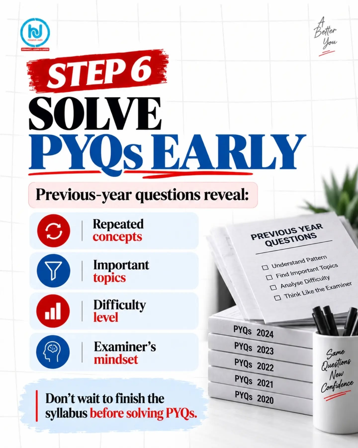 Instagram post: Exam success becomes an ascending staircase, slide 7
