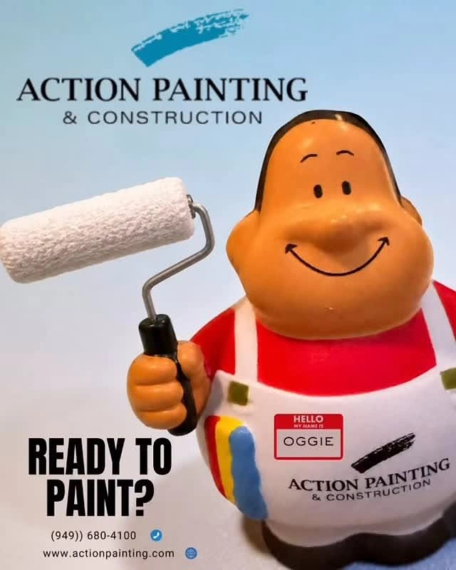 House Painters creative ad: Squishy mascot toy holding roller, playful